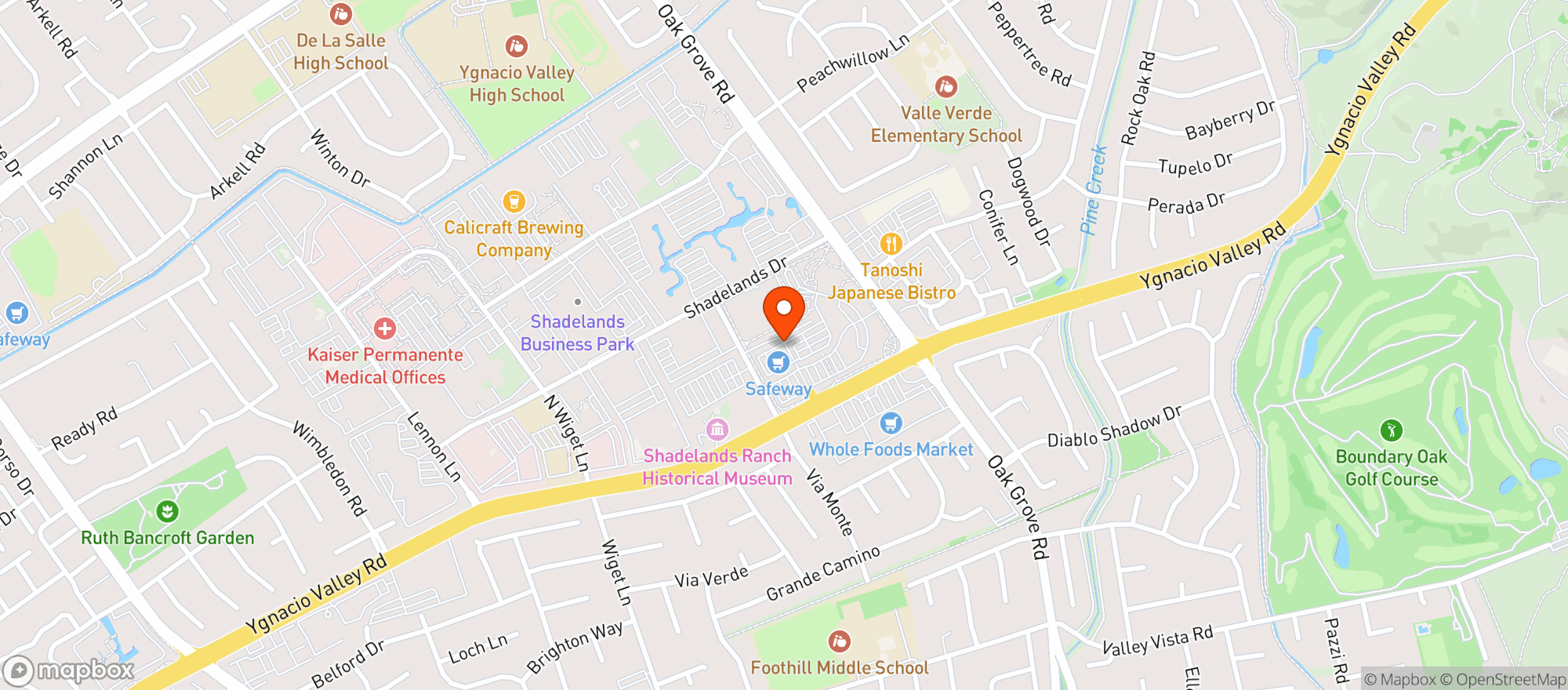 Map showing Safeway