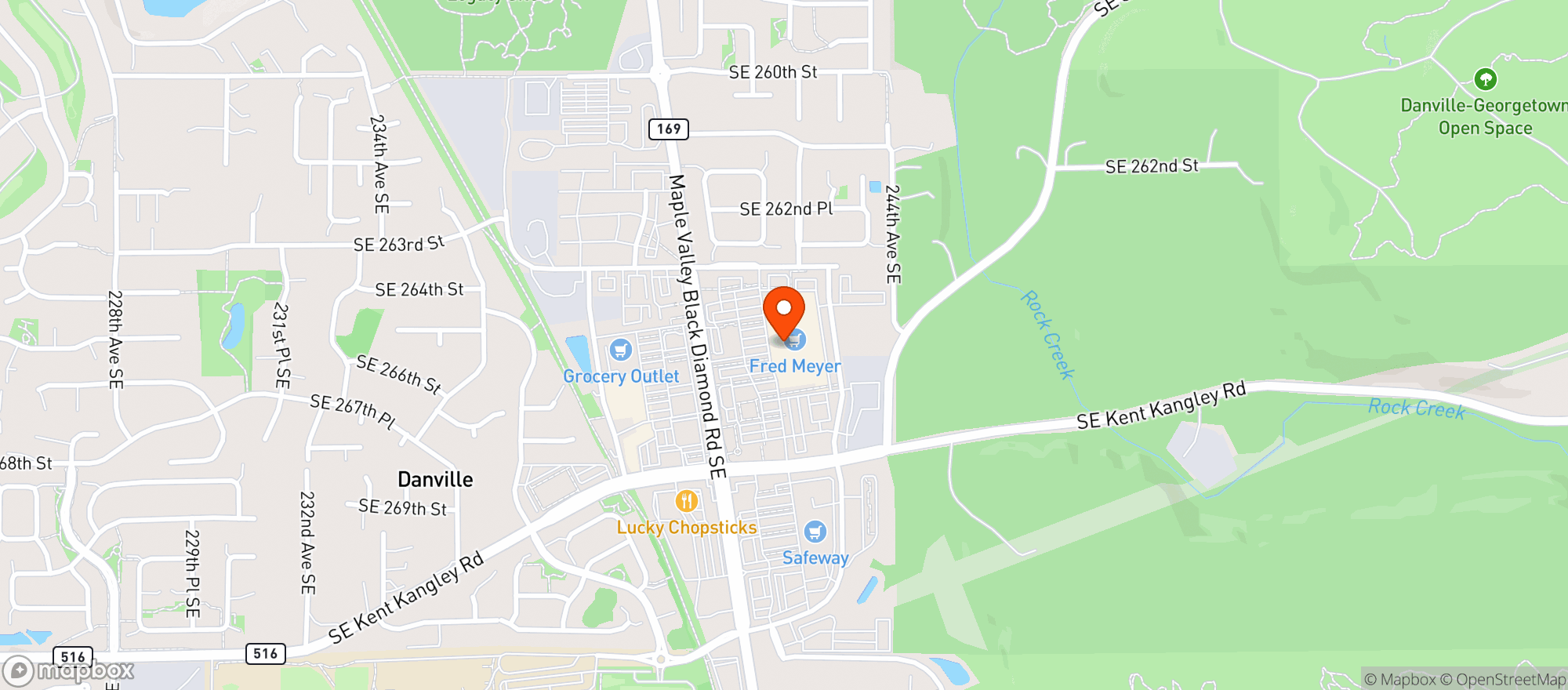 Map showing Fred Meyer