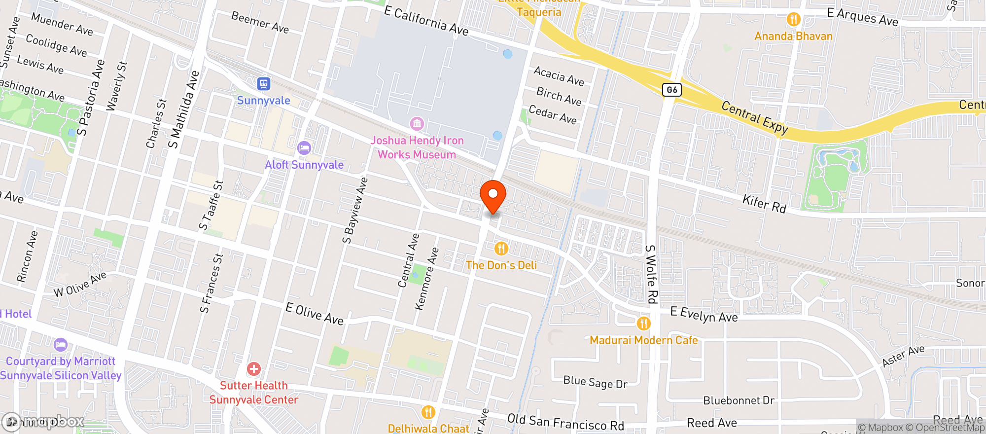 Map showing Berts Stadium Sports Bar