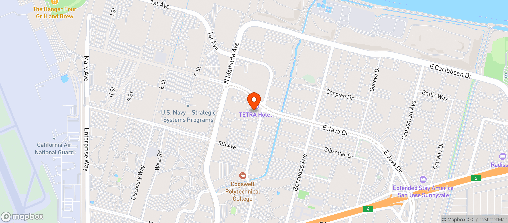 Map showing Tetra Hotel