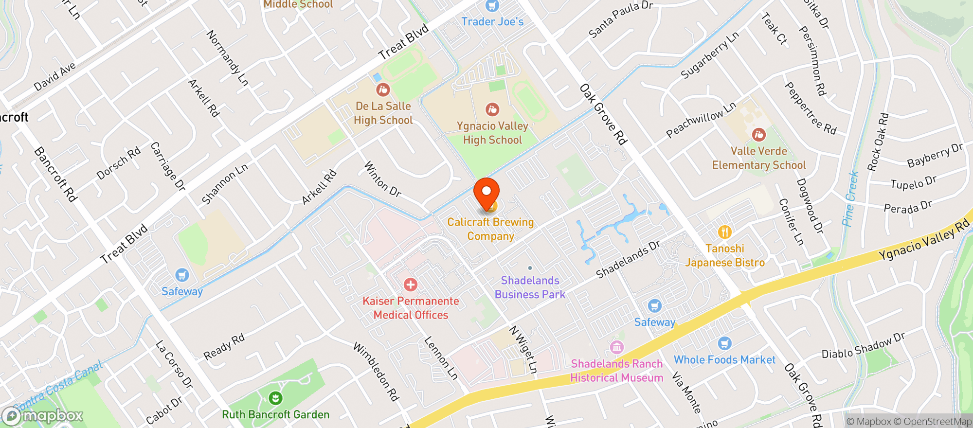 Map showing Calicraft Brewing Company