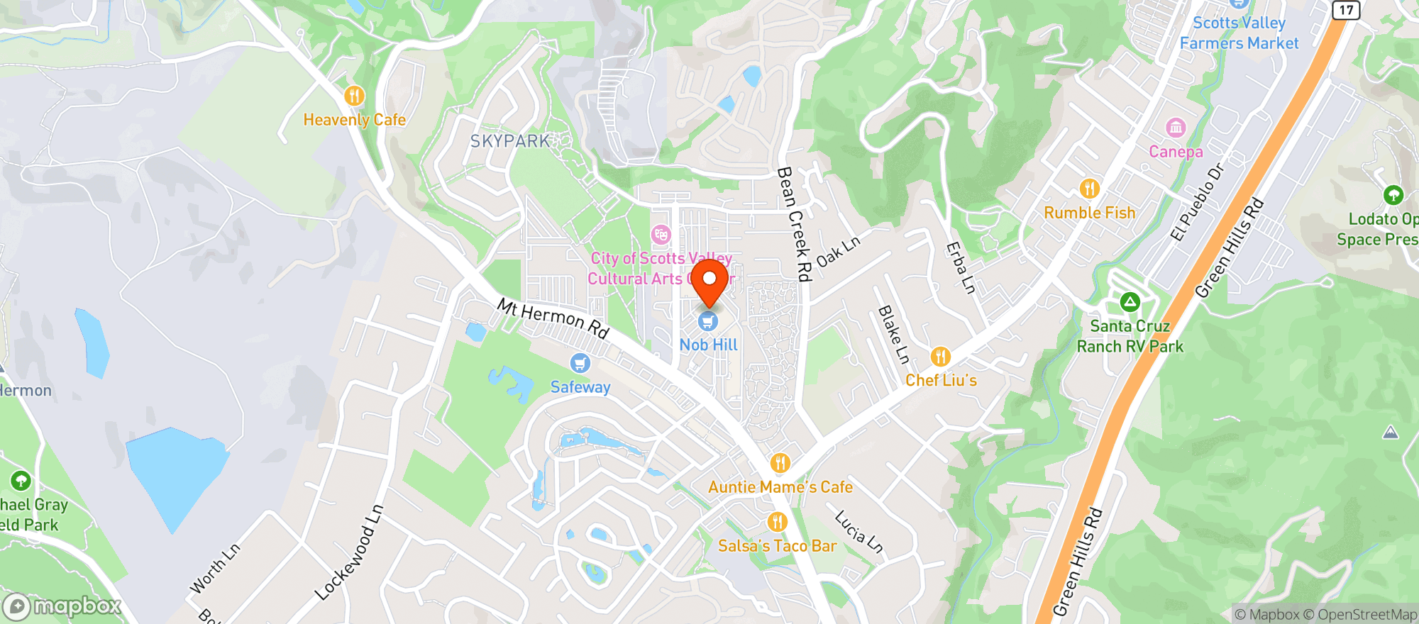 Map showing Raleys -Nob Hill (Scotts Valley) - 002500620