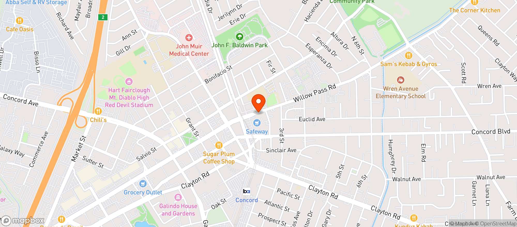 Map showing Safeway