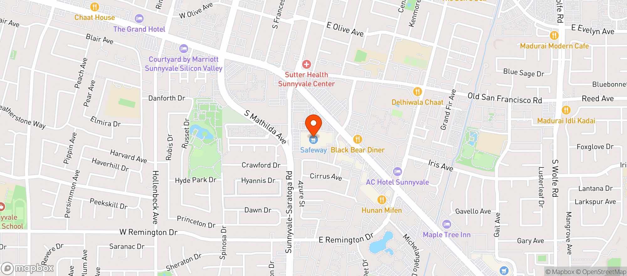 Map showing Safeway