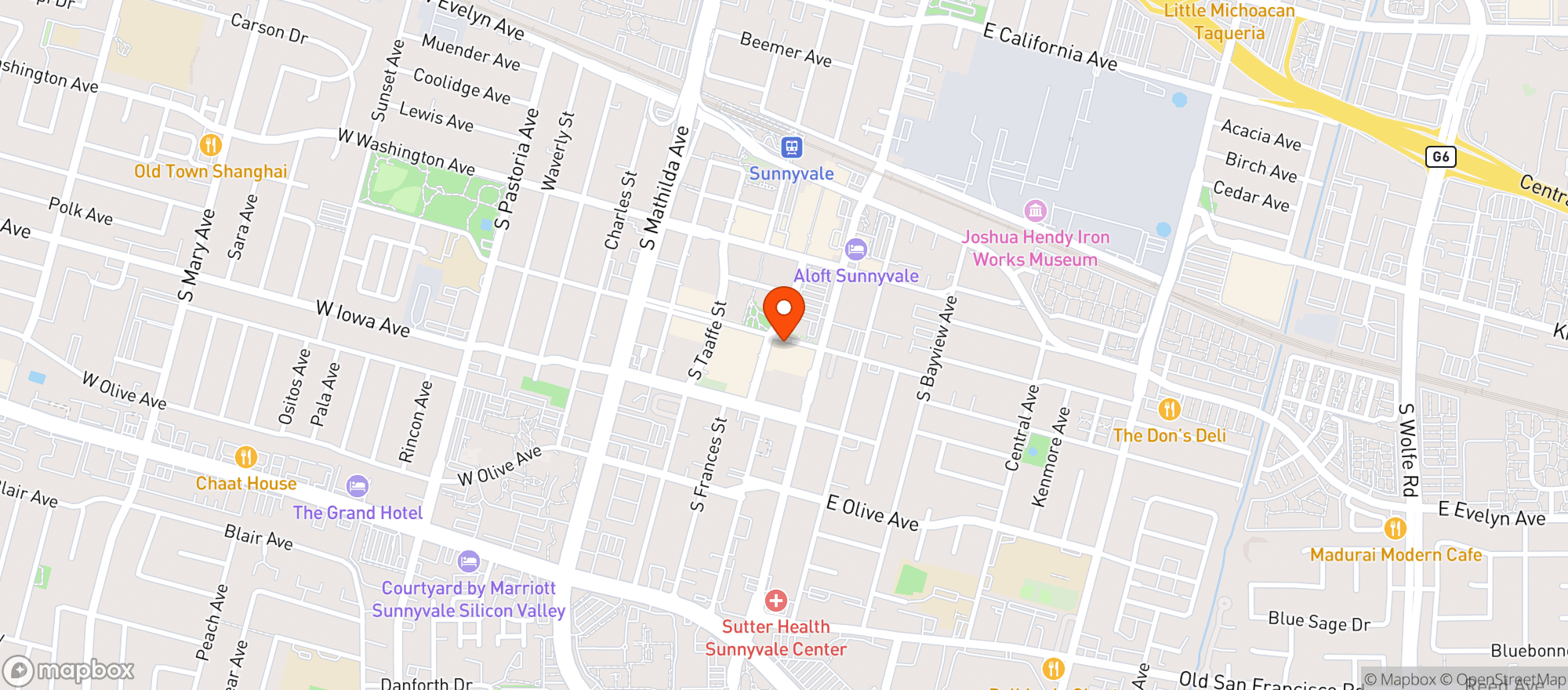 Map showing Whole Foods Market (Sunnyvale)