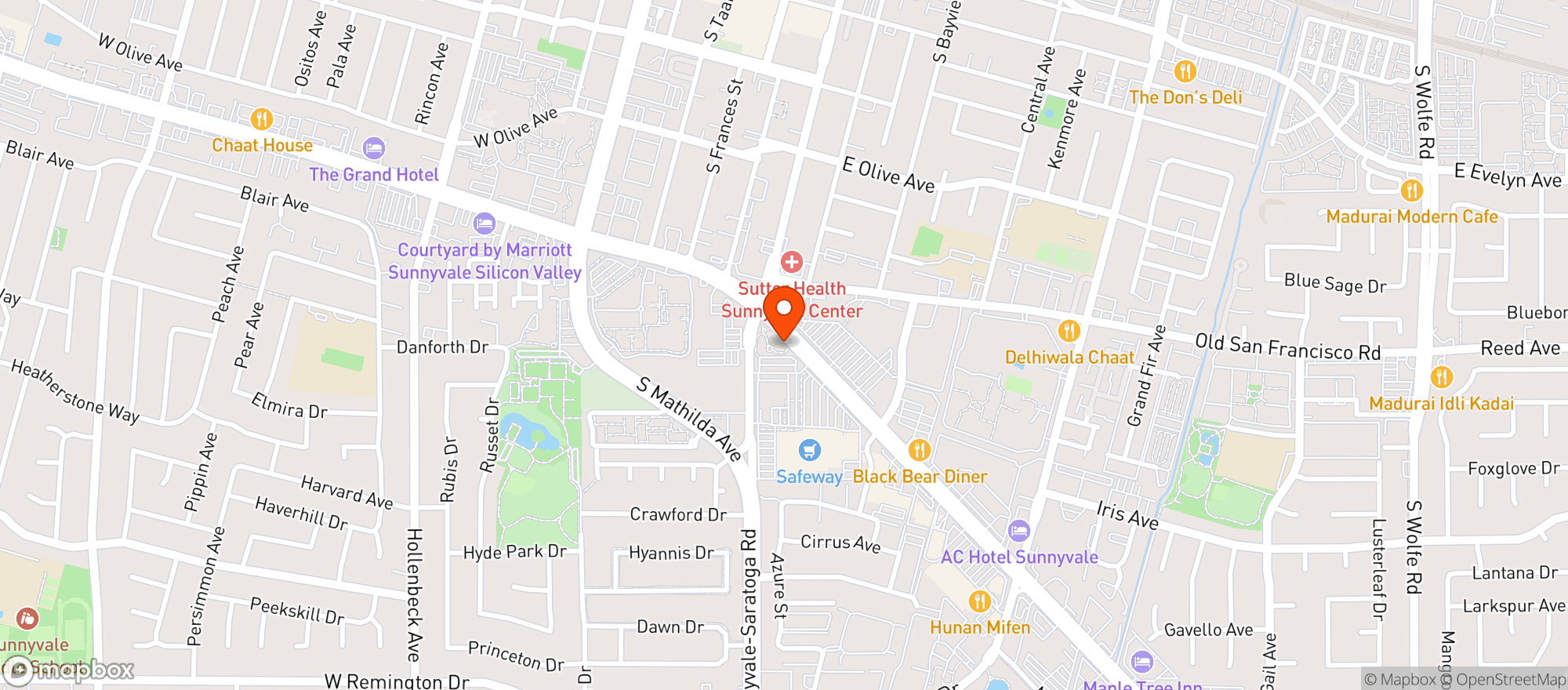 Map showing Vitamin Shoppe - Sunnyvale