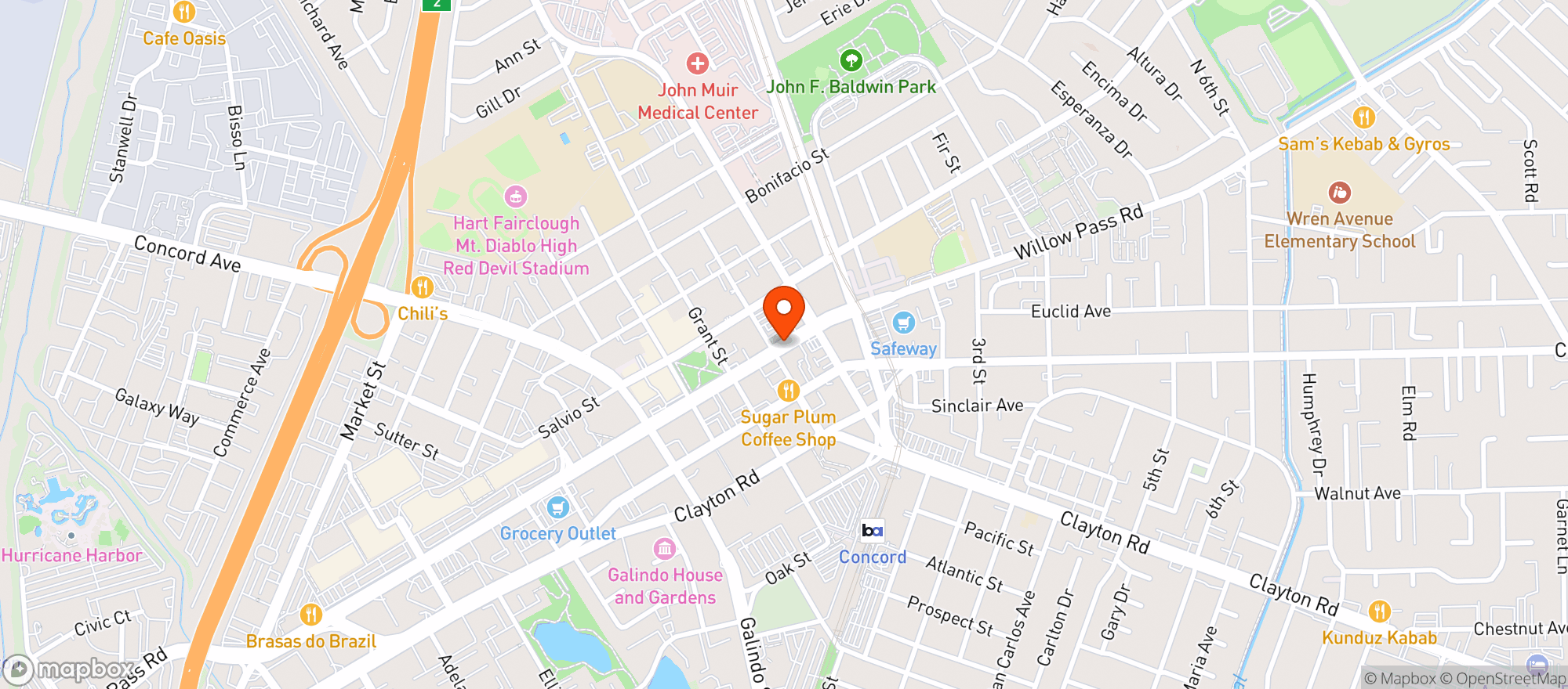 Map showing La Pinata