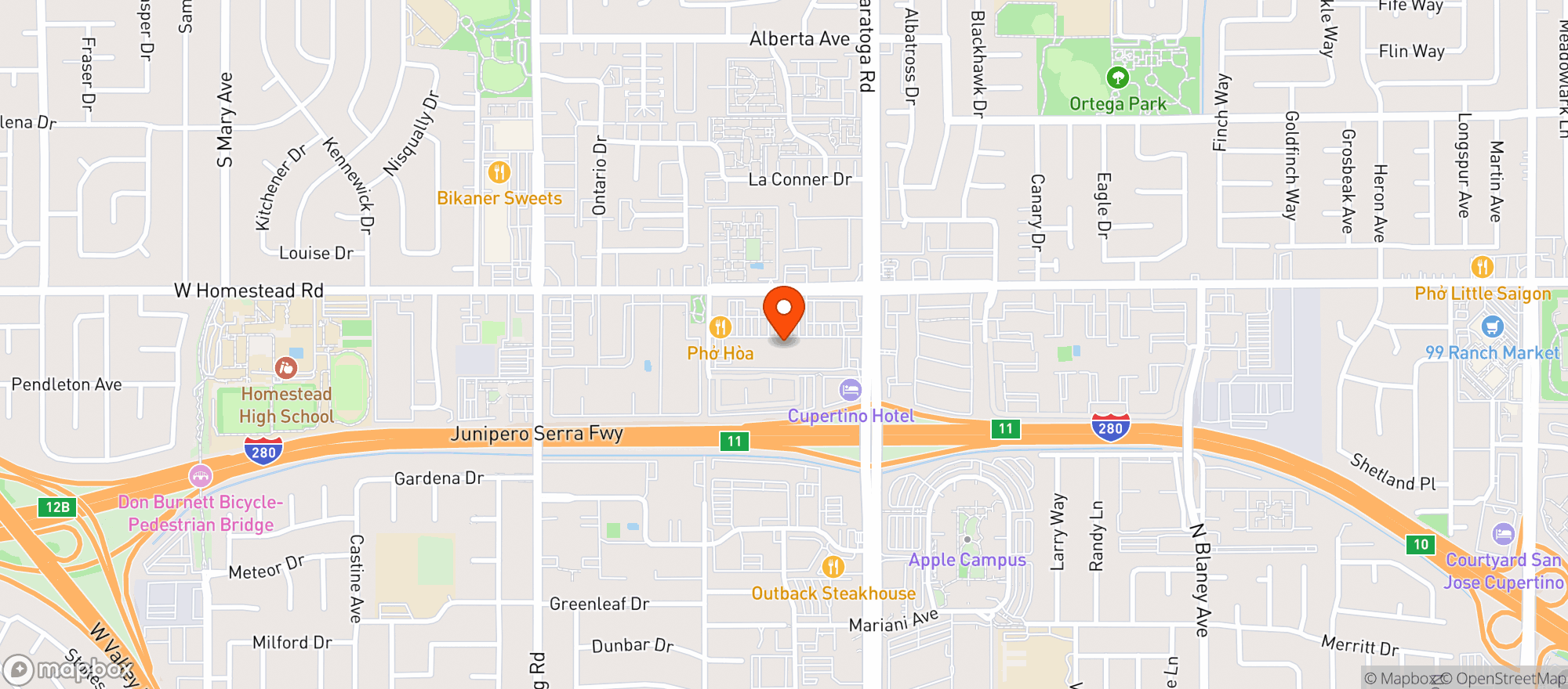 Map showing Safeway