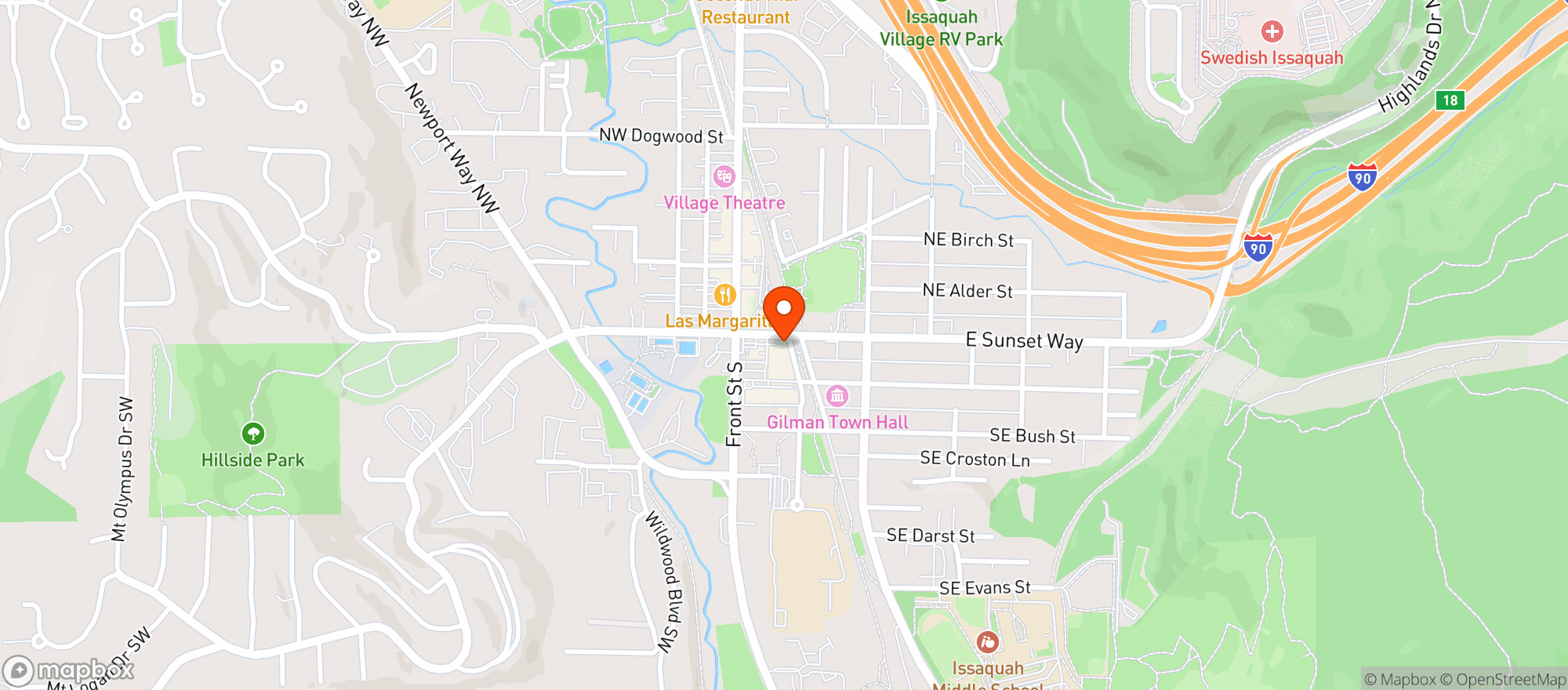 Map showing SUNSET ALEHOUSE