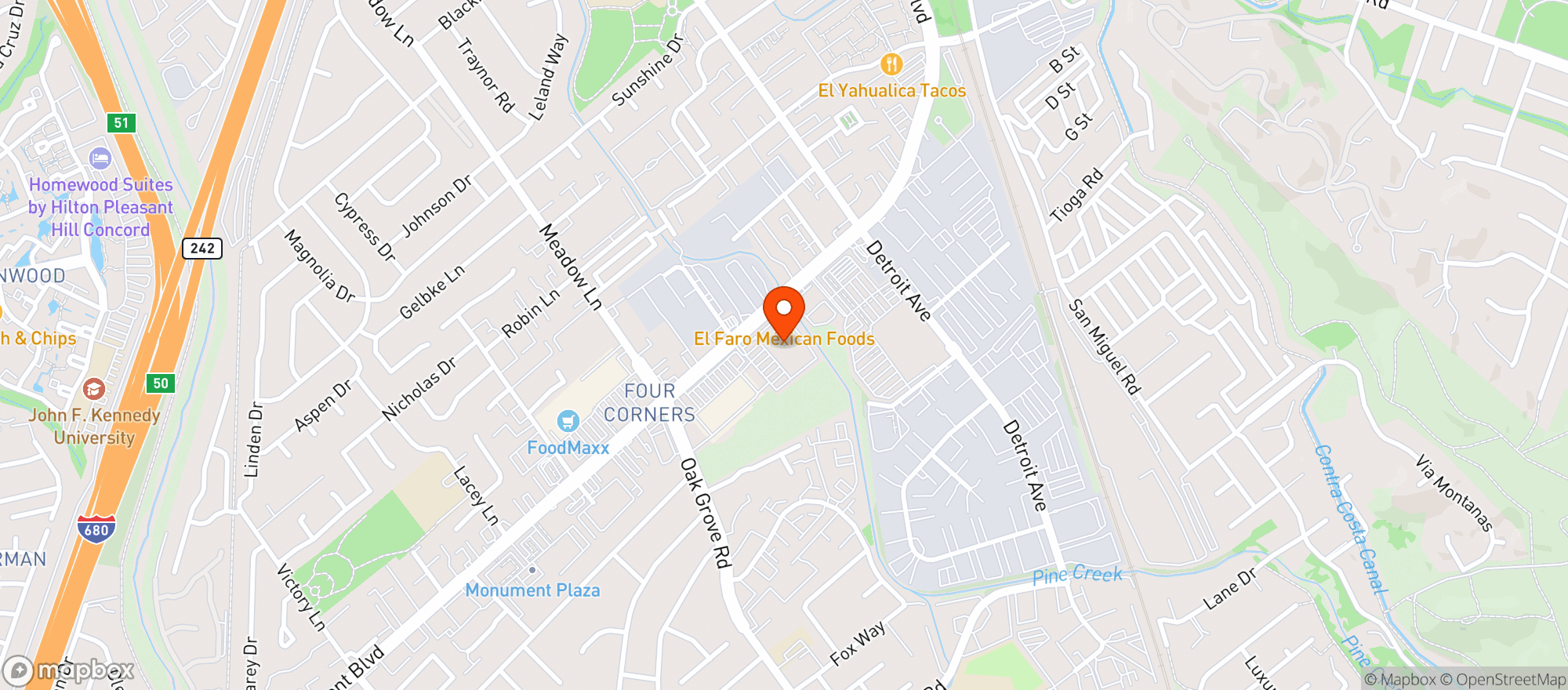 Map showing Monument Wines & Spirits