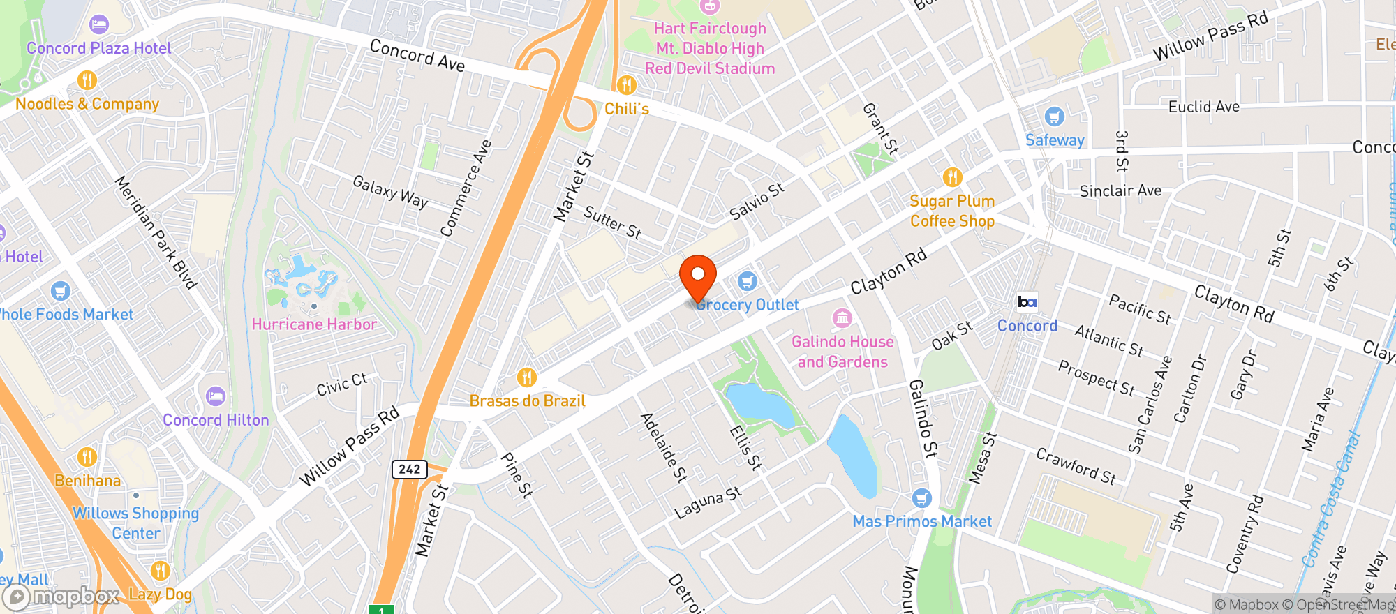 Map showing Paradise Market
