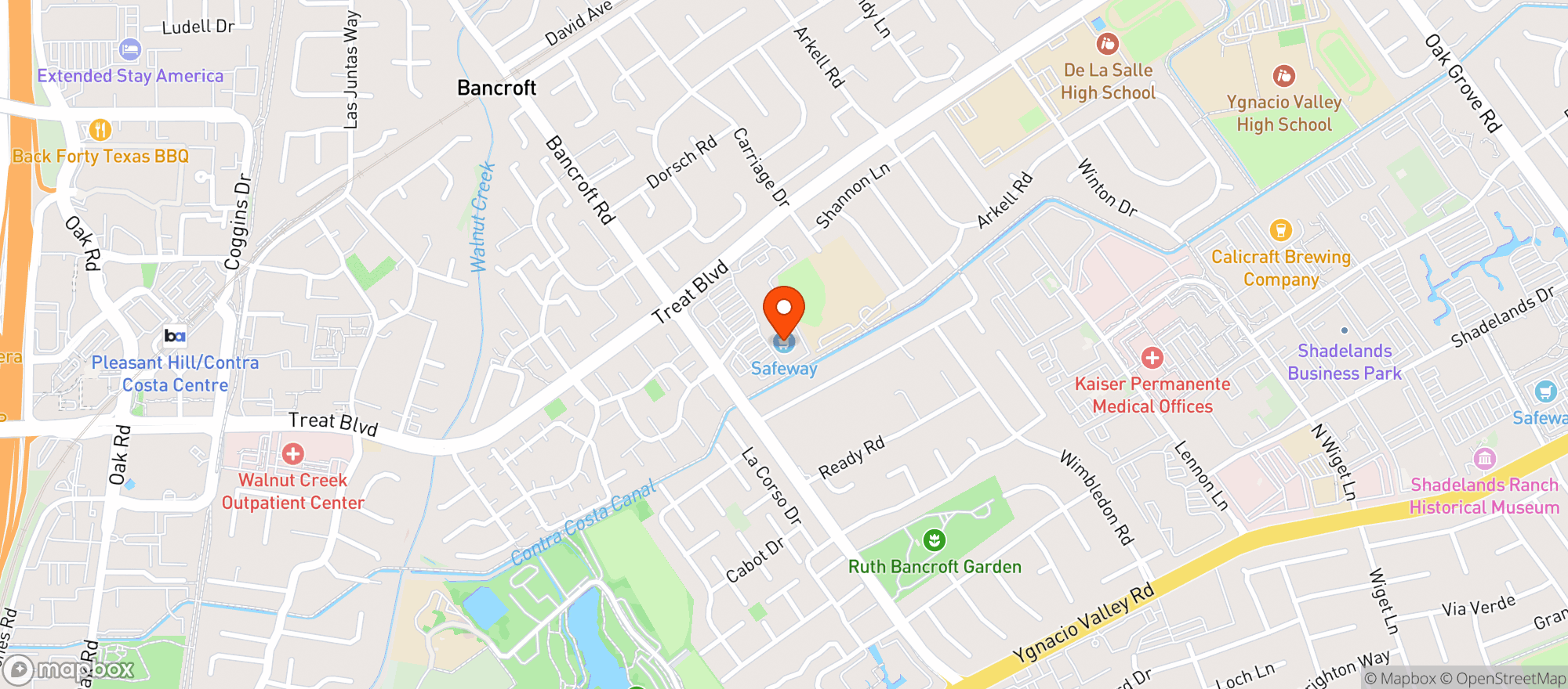 Map showing Safeway