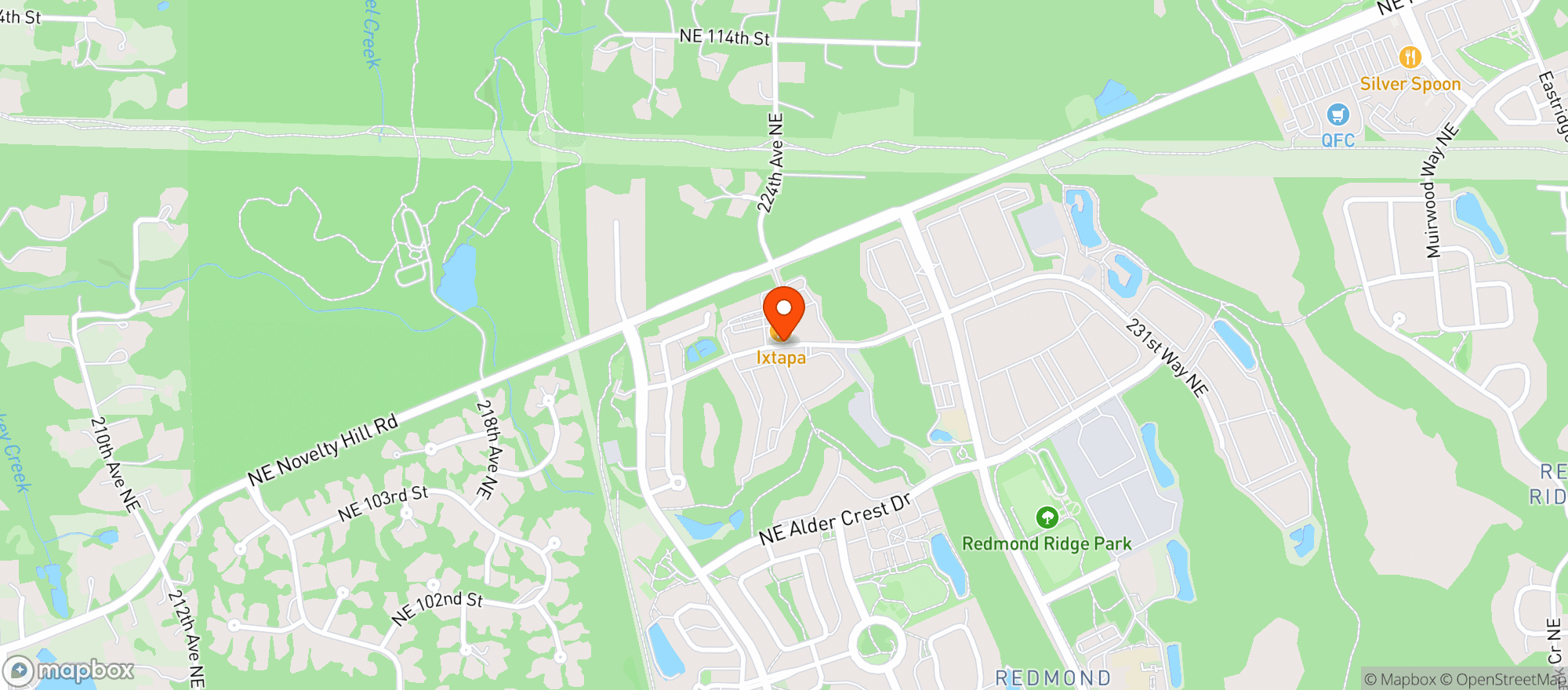Map showing Ixtapa Redmond Ridge