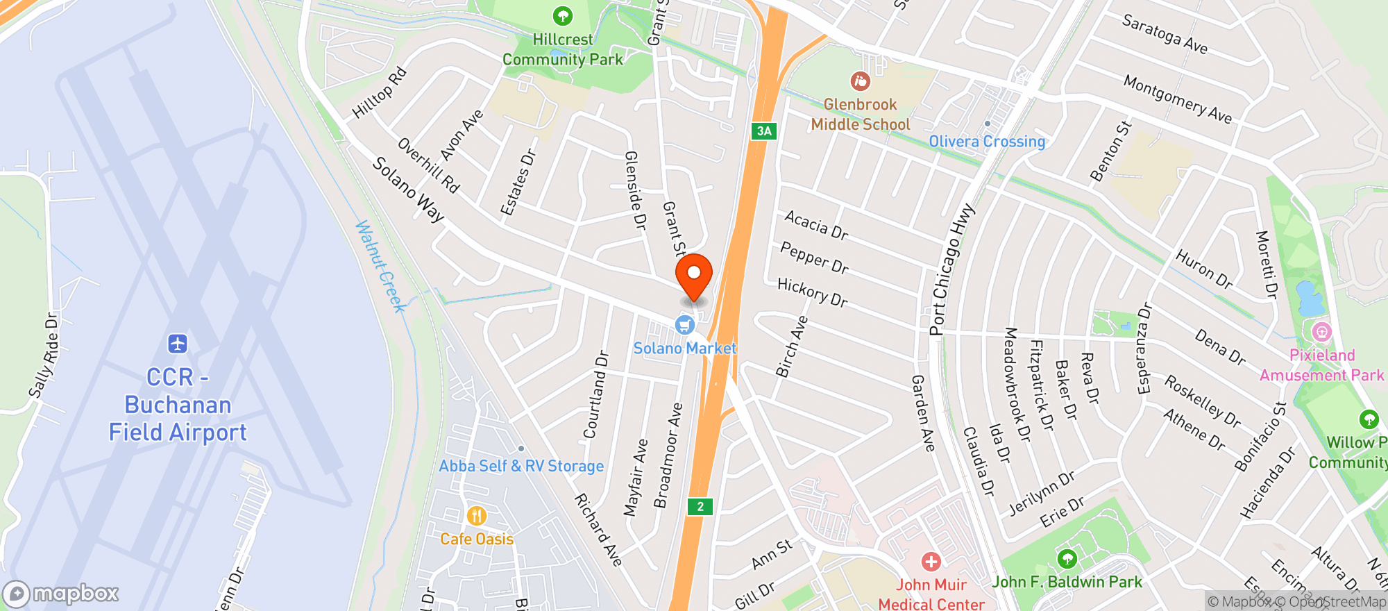 Map showing Bonfare Market