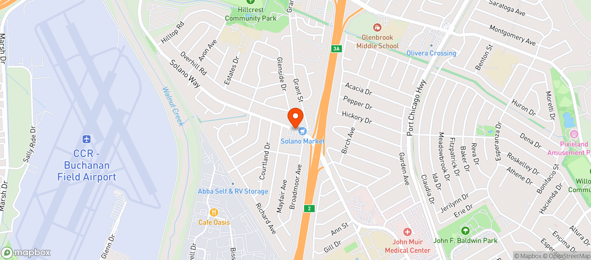 Map showing Solano Market