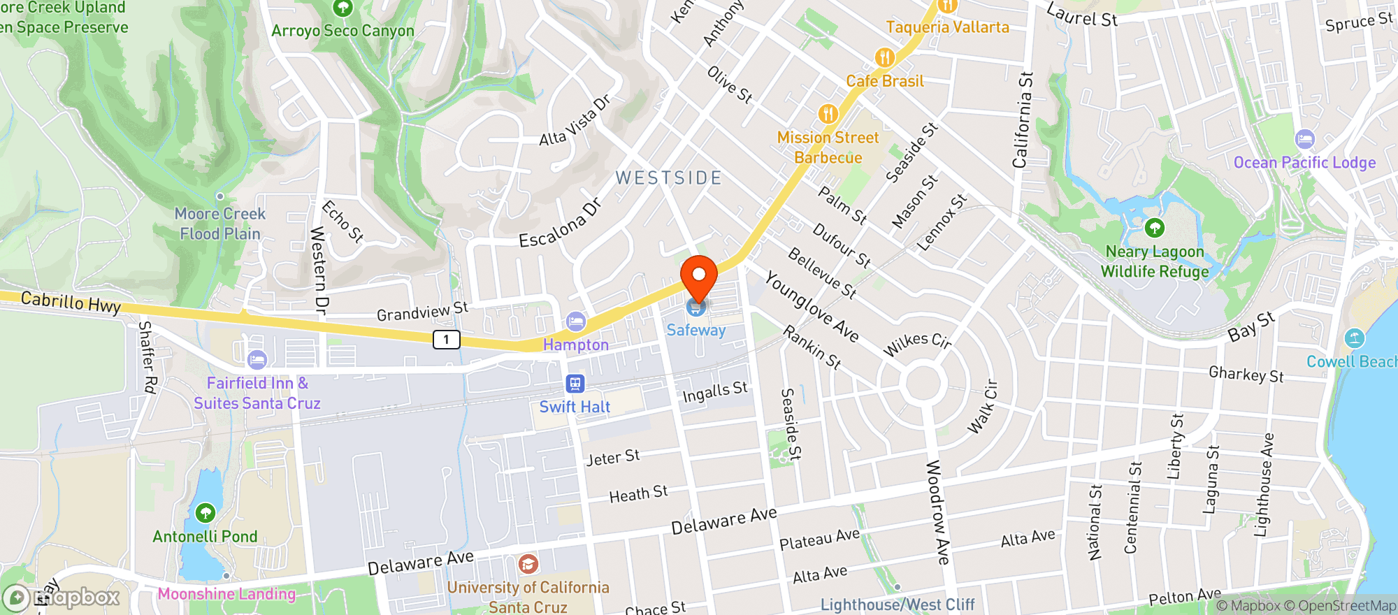Map showing Safeway
