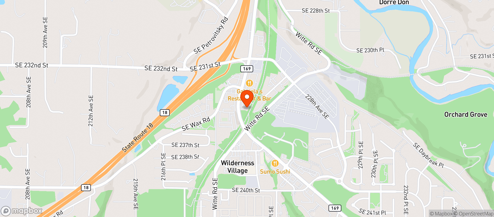 Map showing Imbibe Bottle/Taproom (B) - Maple Valley