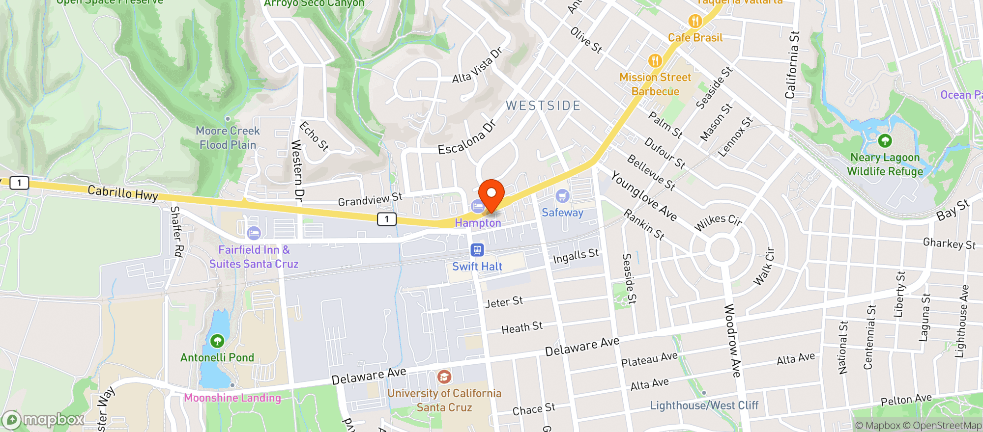 Map showing Mission West