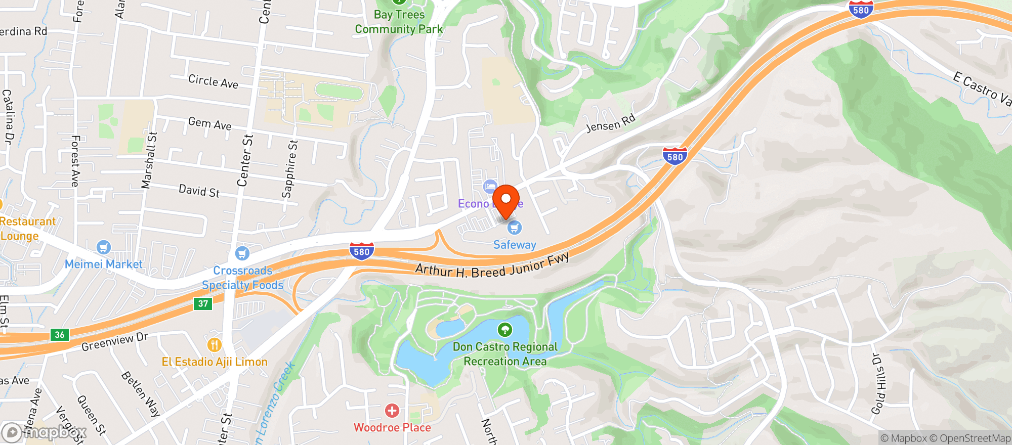 Map showing Safeway
