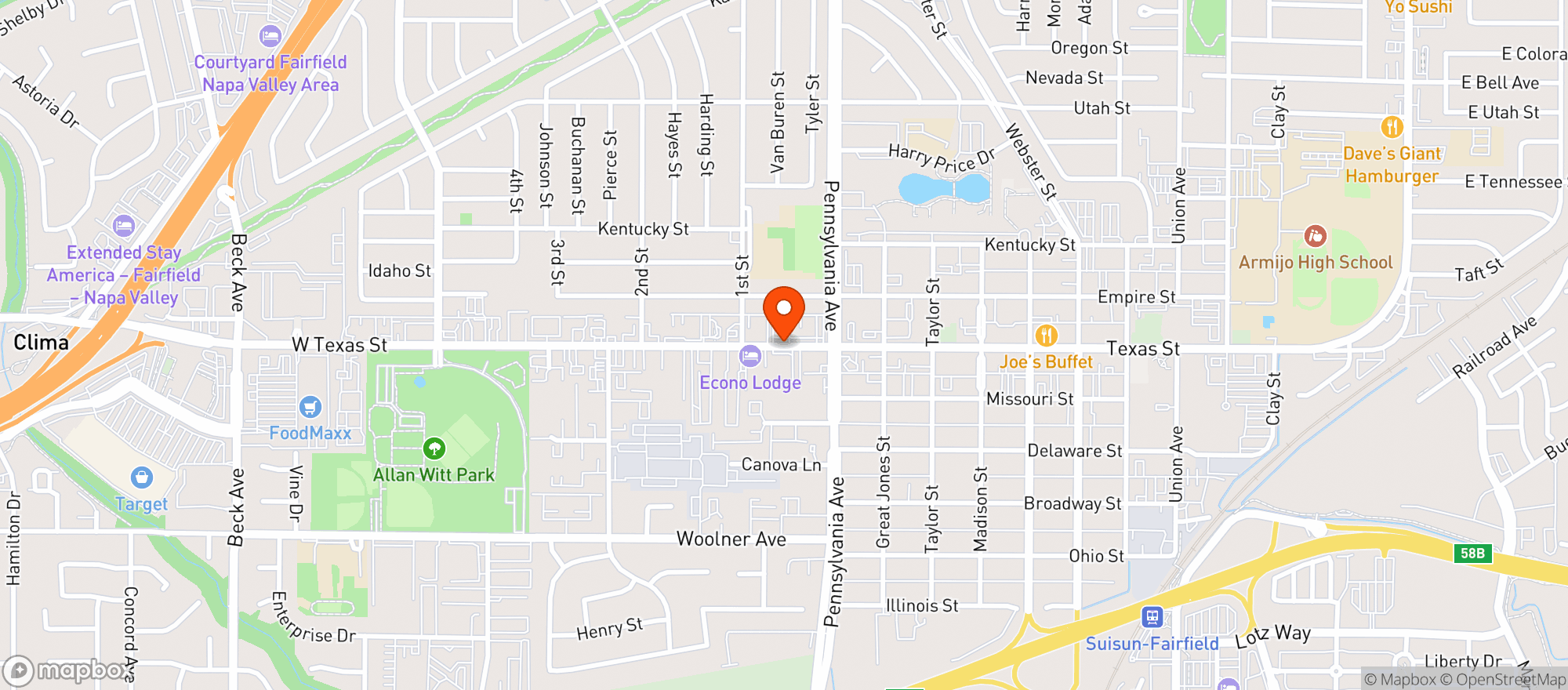 Map showing Country Corner Liquor