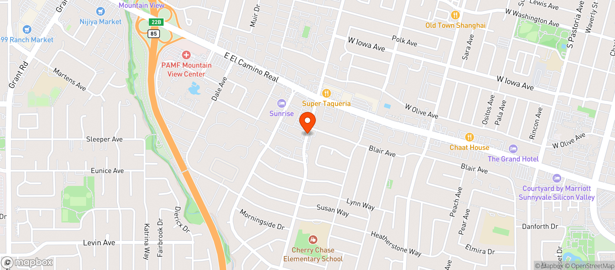 Map showing Casa Lupe