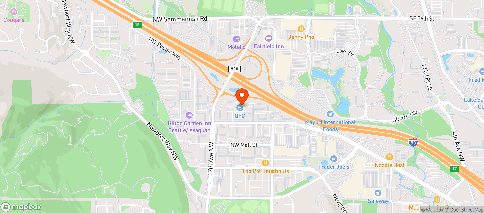 Map showing Qfc
