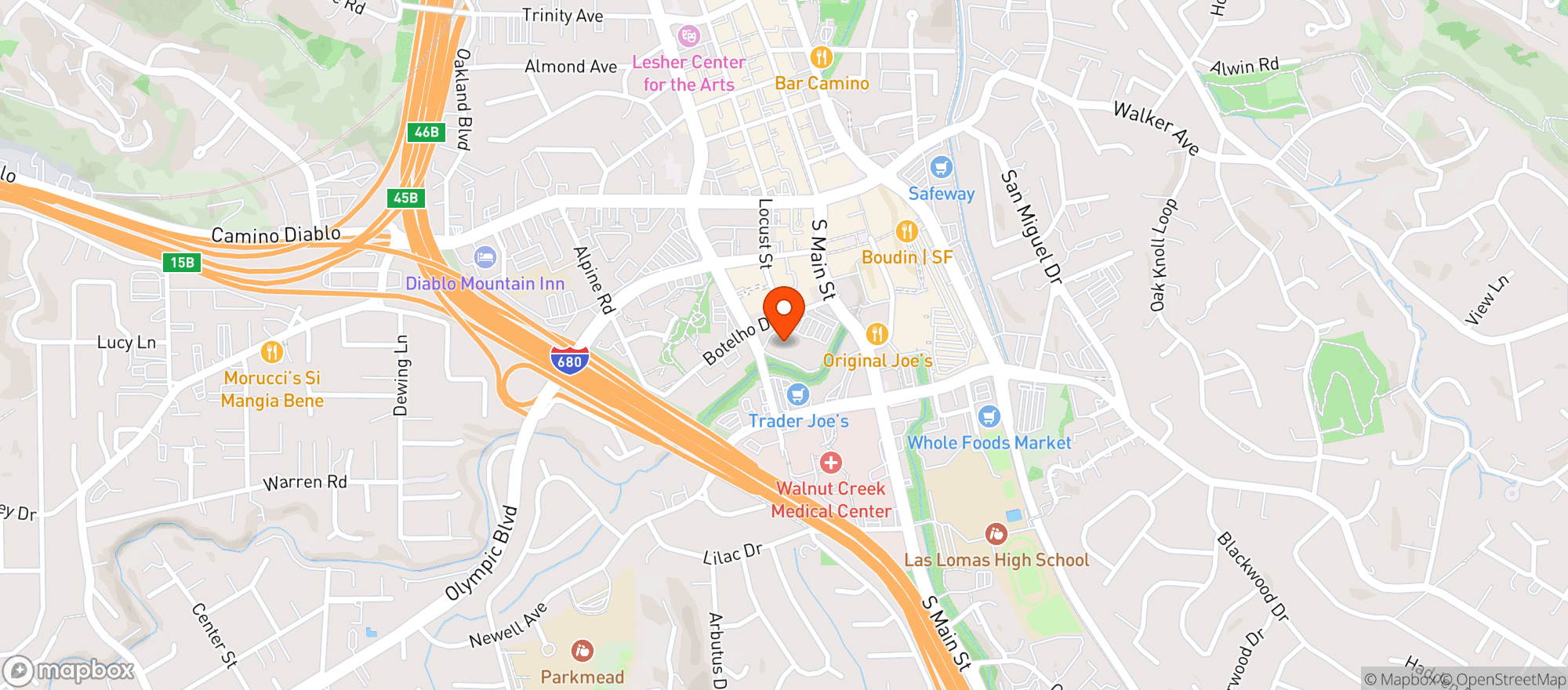 Map showing Yoga Flow Walnut Creek