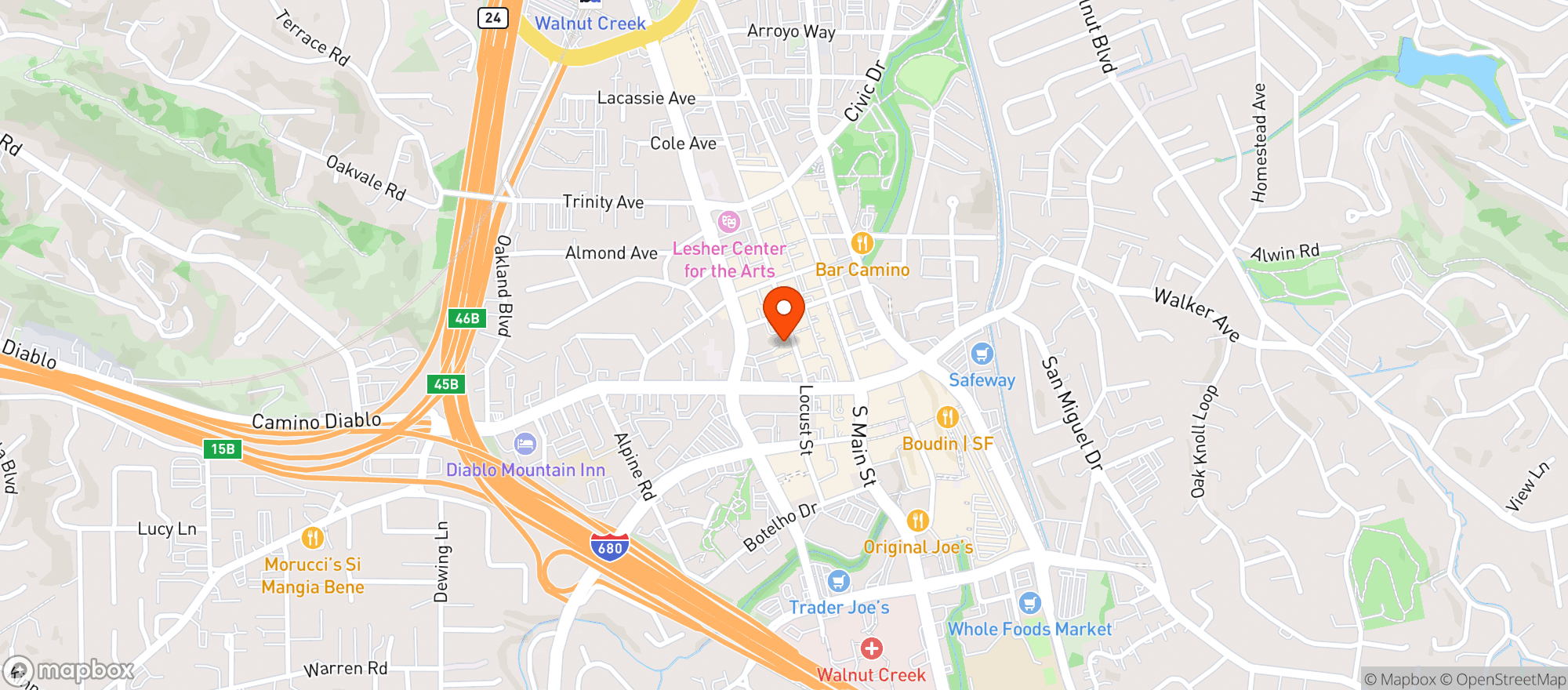 Map showing Fuego Bar & Mexican Grill