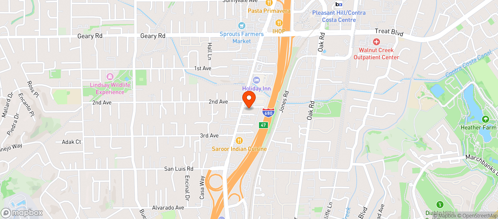 Map showing Herb N Joy - Walnut Creek