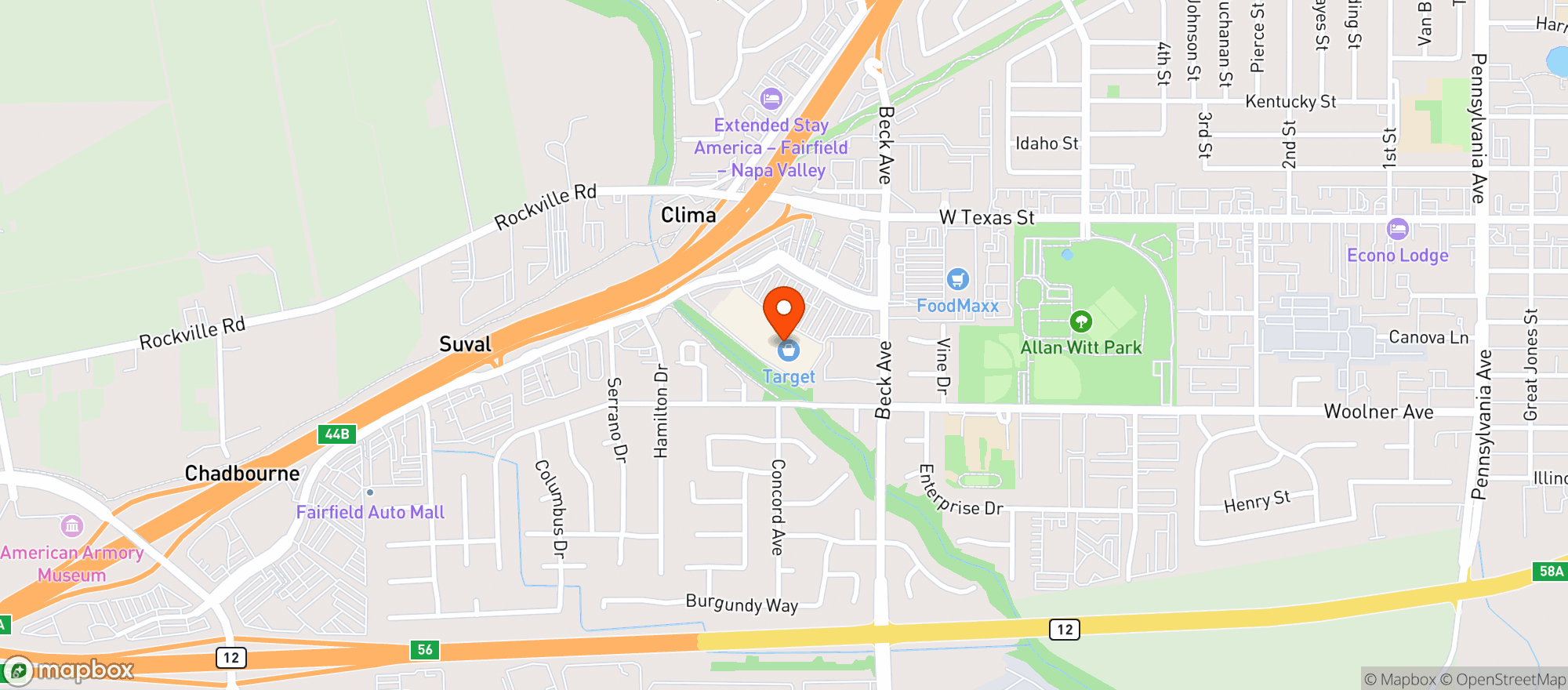 Map showing Target