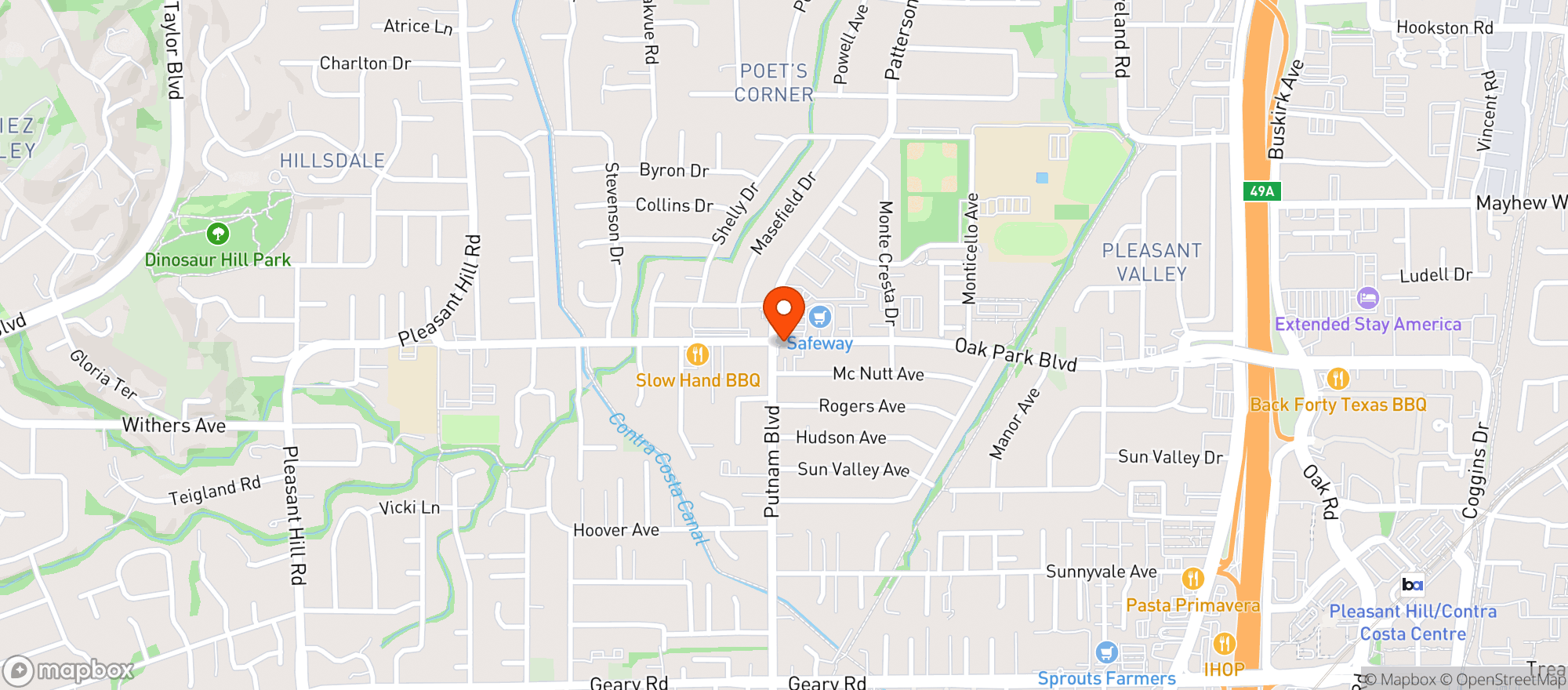 Map showing Oak Park Liquors
