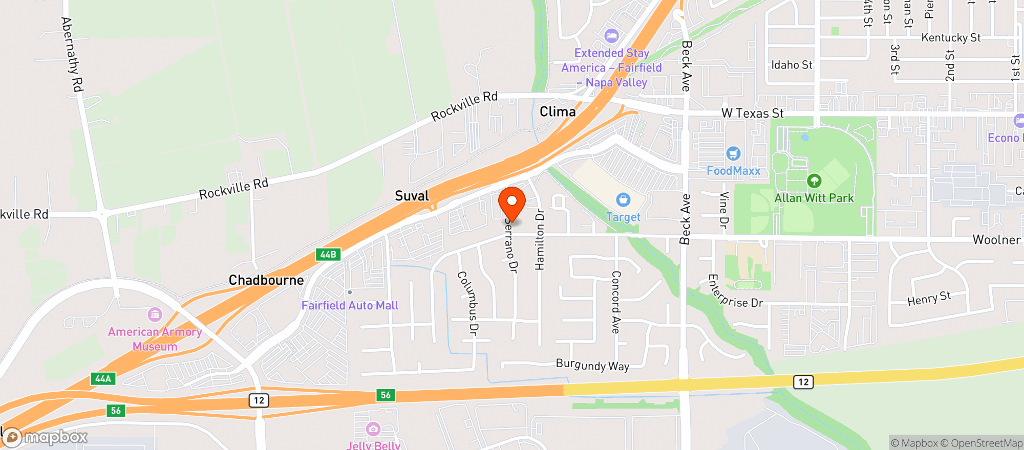 Map showing Embarc Fairfield