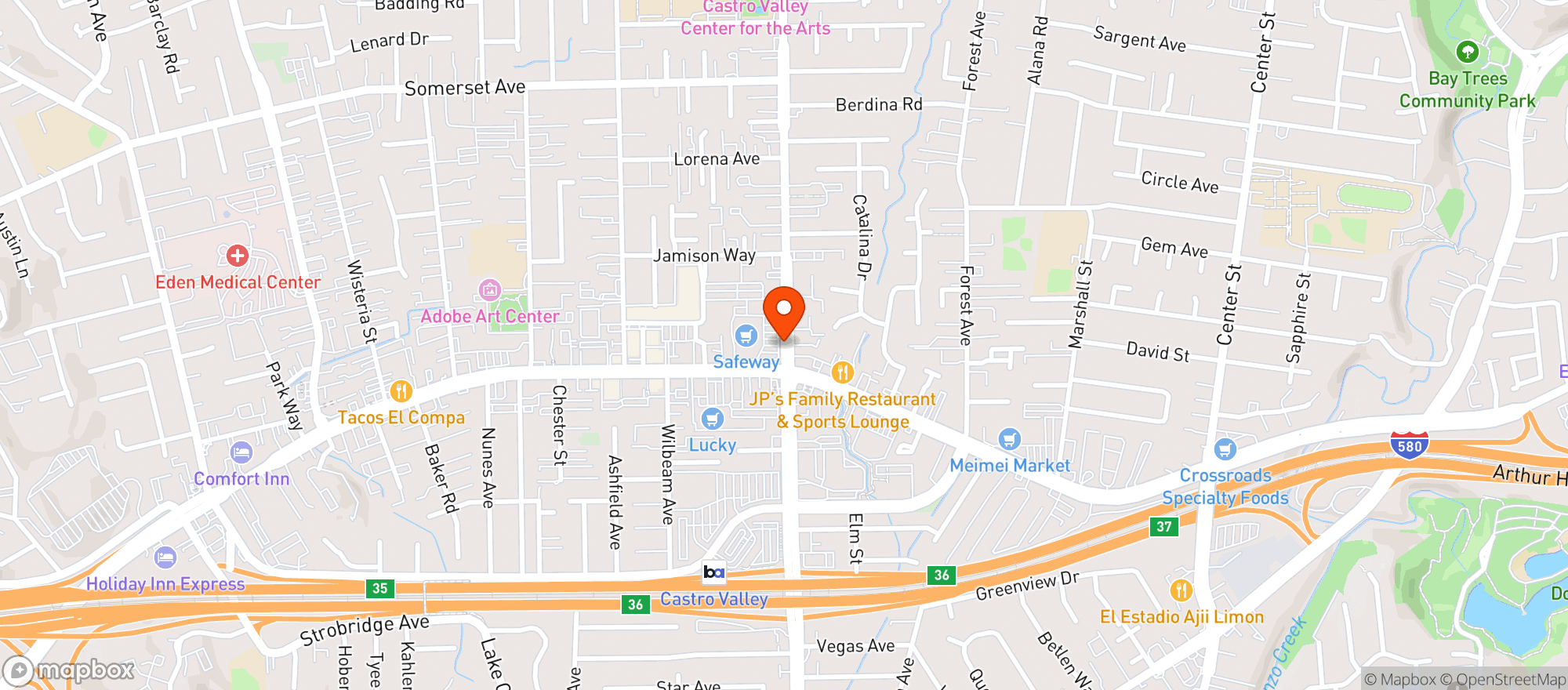 Map showing Safeway