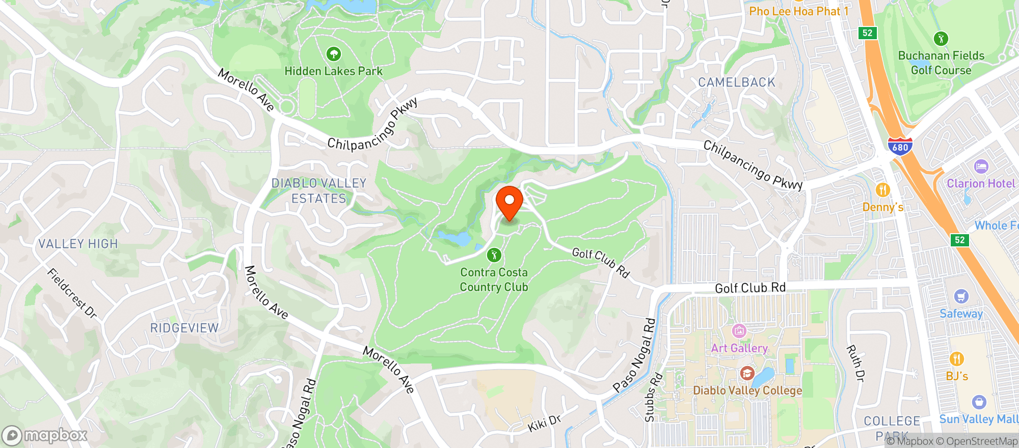 Map showing CONTRA COSTA COUNTRY CLUB