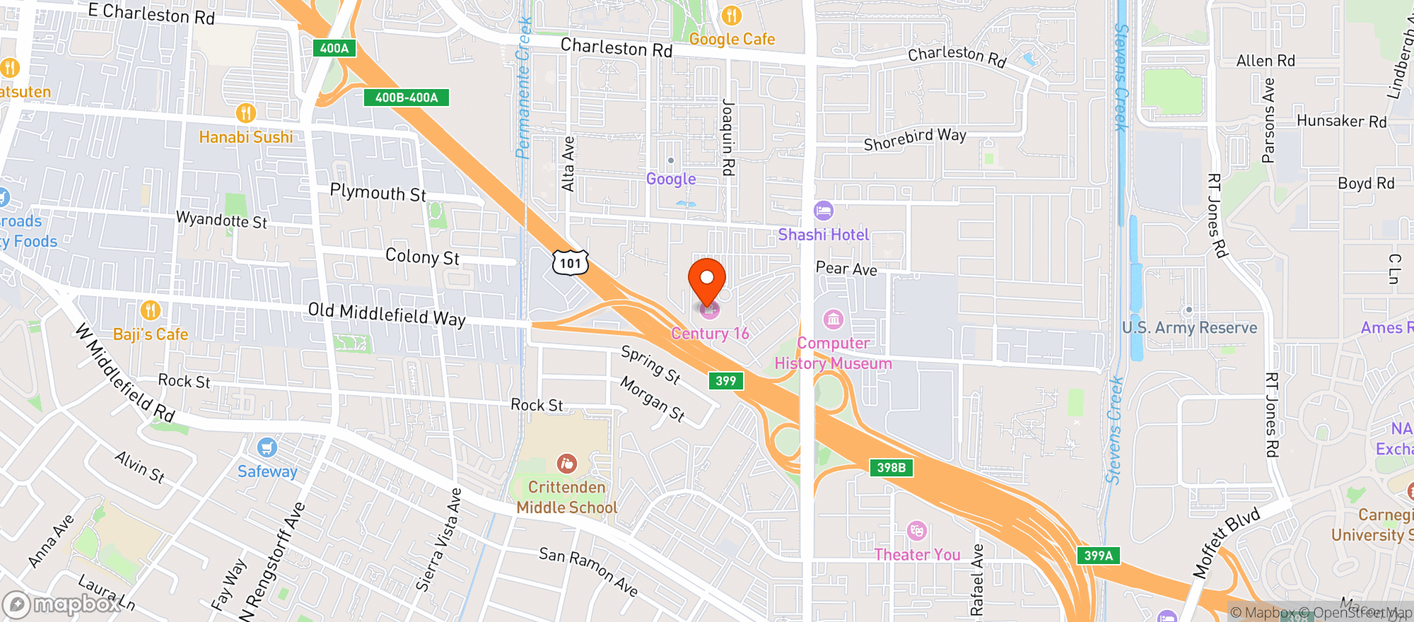 Map showing Century 16 At Cinema So #399