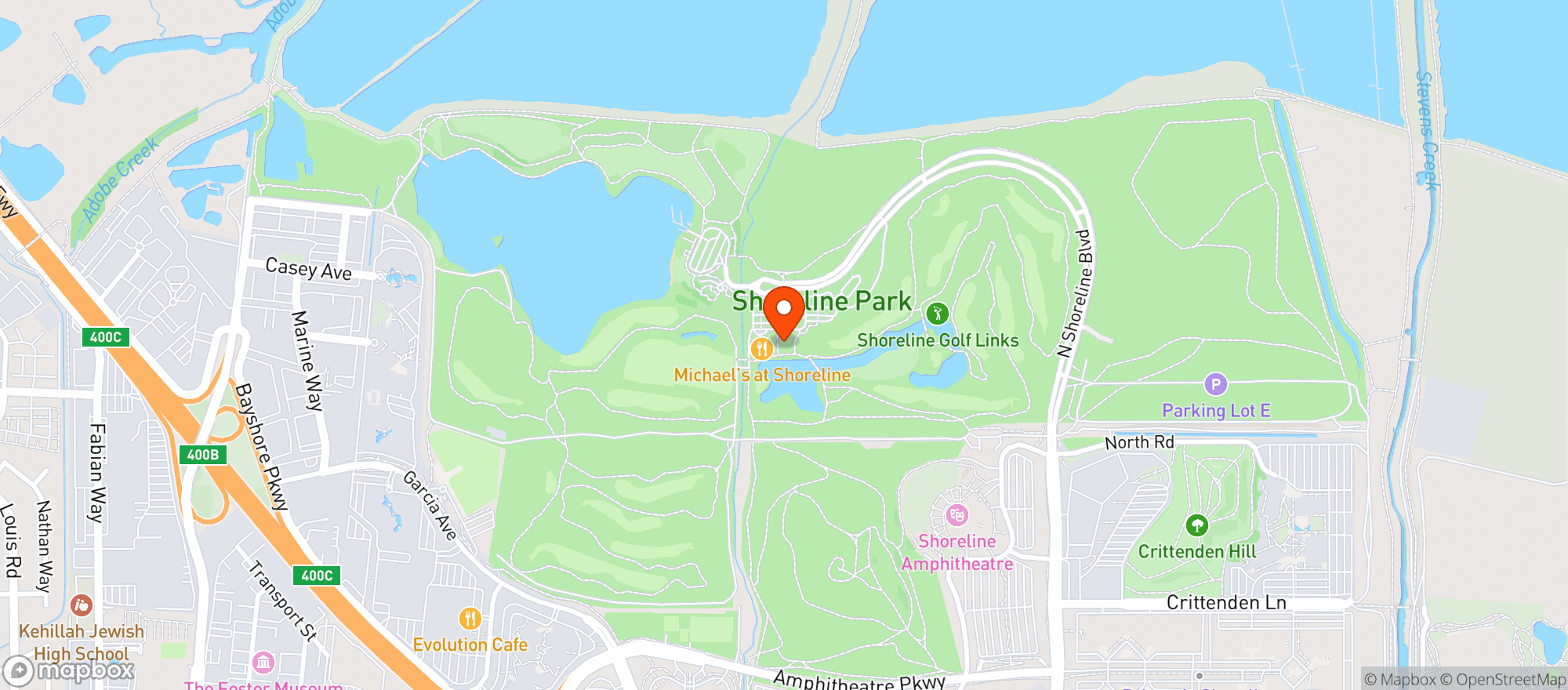Map showing Shoreline Golf Links