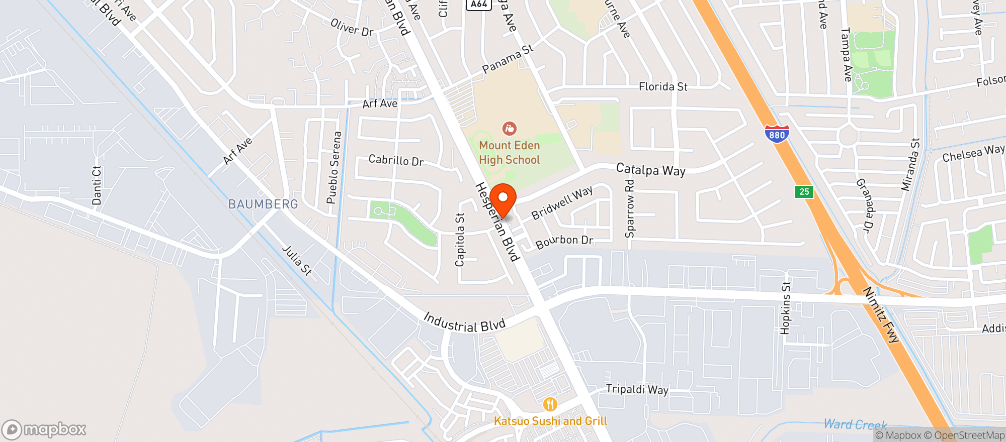 Map showing Hayward Food & Liquor