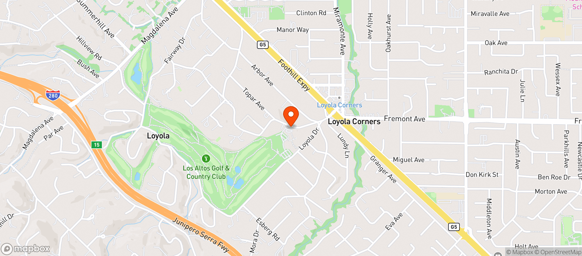 Map showing Los Altos Golf & Country Club