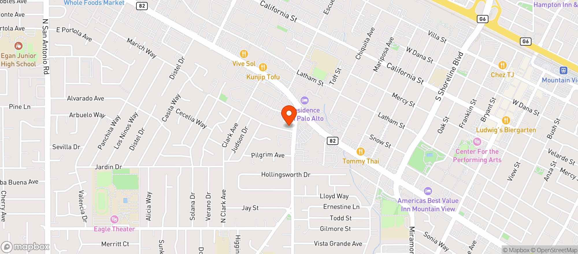 Map showing El Monte Liquor