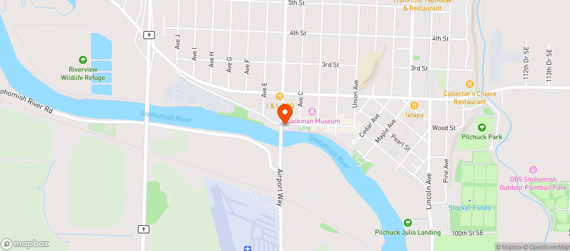 Map showing Andys Fish House
