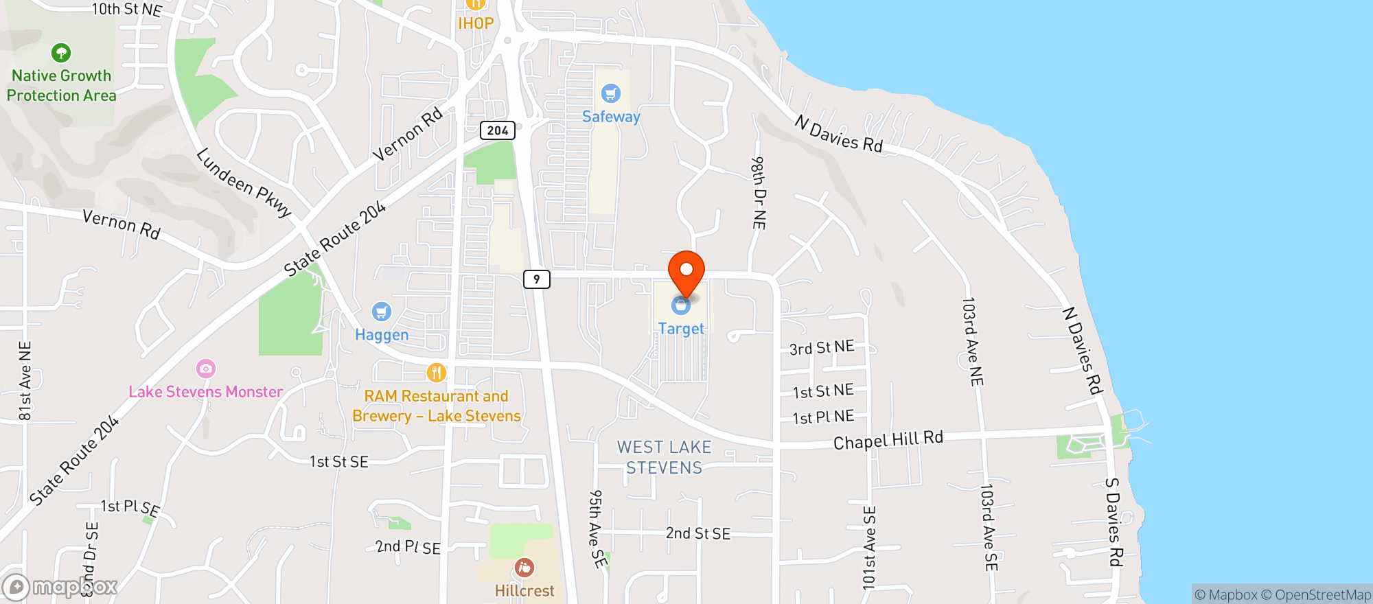 Map showing Target