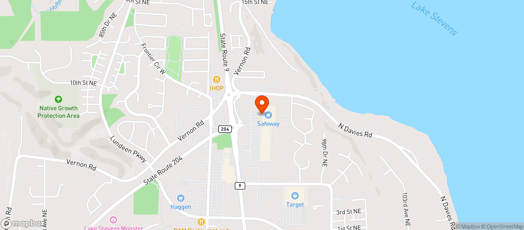 Map showing Safeway