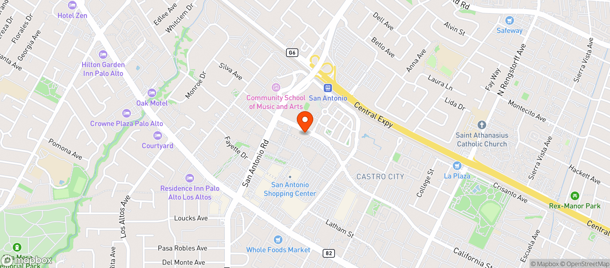 Map showing Alamo Drafthouse Cinema