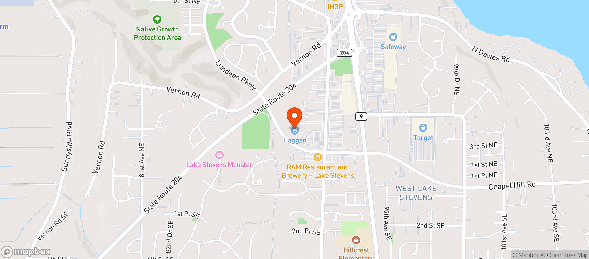 Map showing Haggen Northwest Fresh
