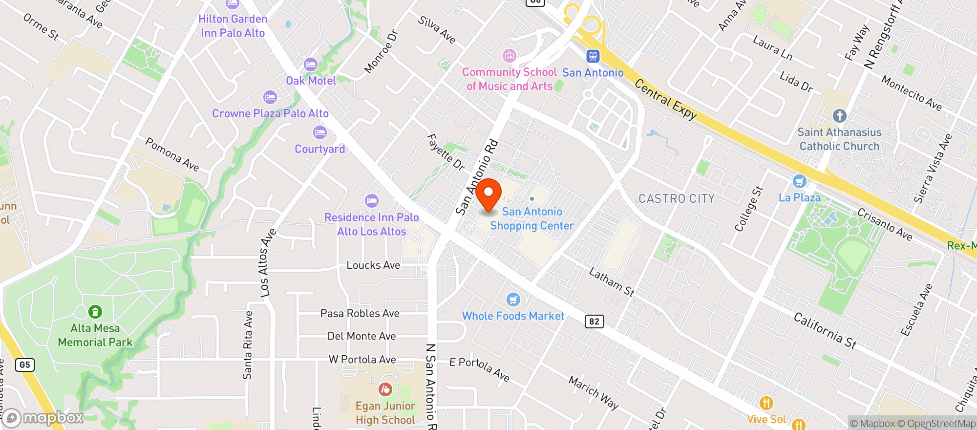 Map showing Safeway