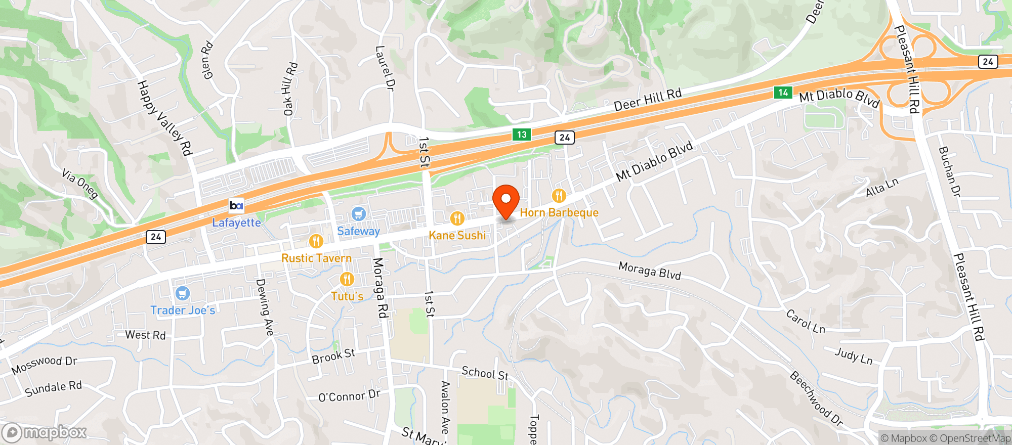 Map showing Kwik Stop Lafayette