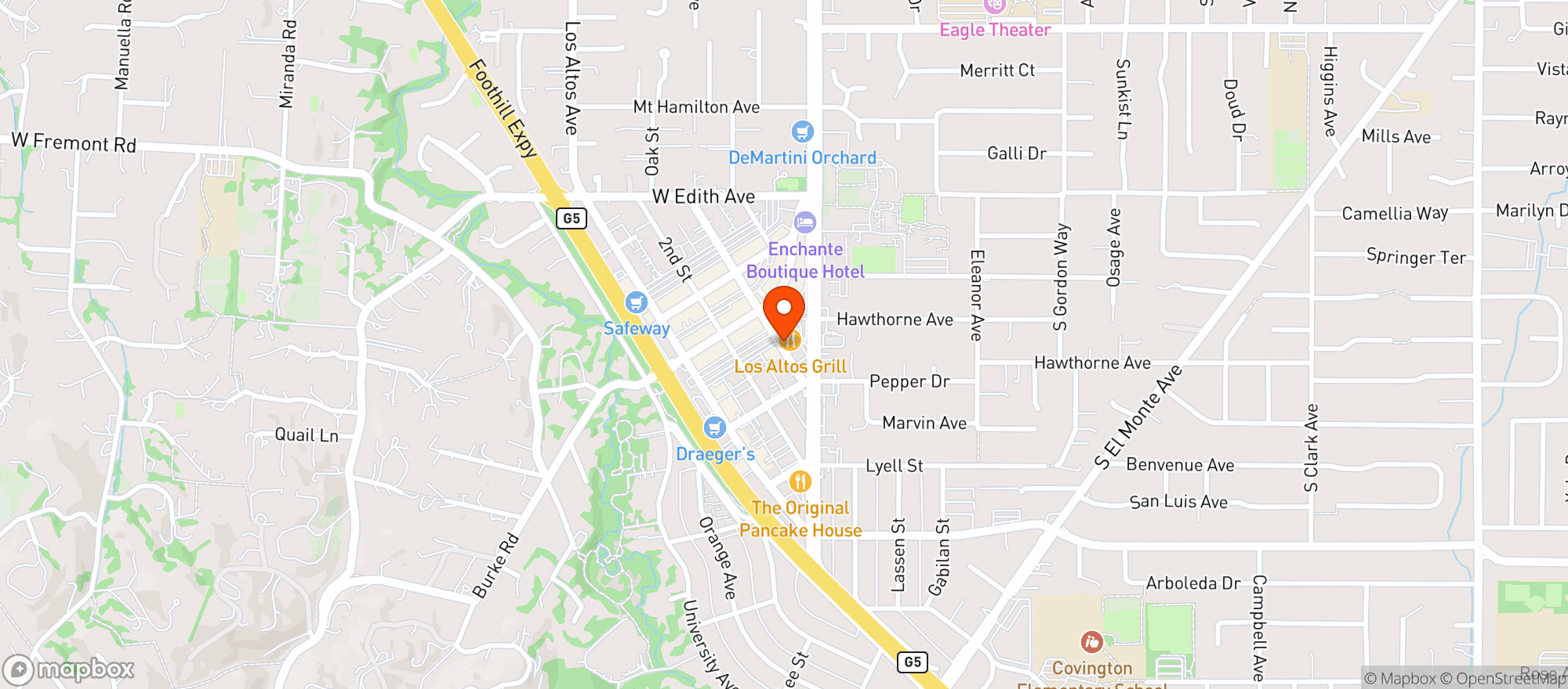 Map showing Los Altos Grill