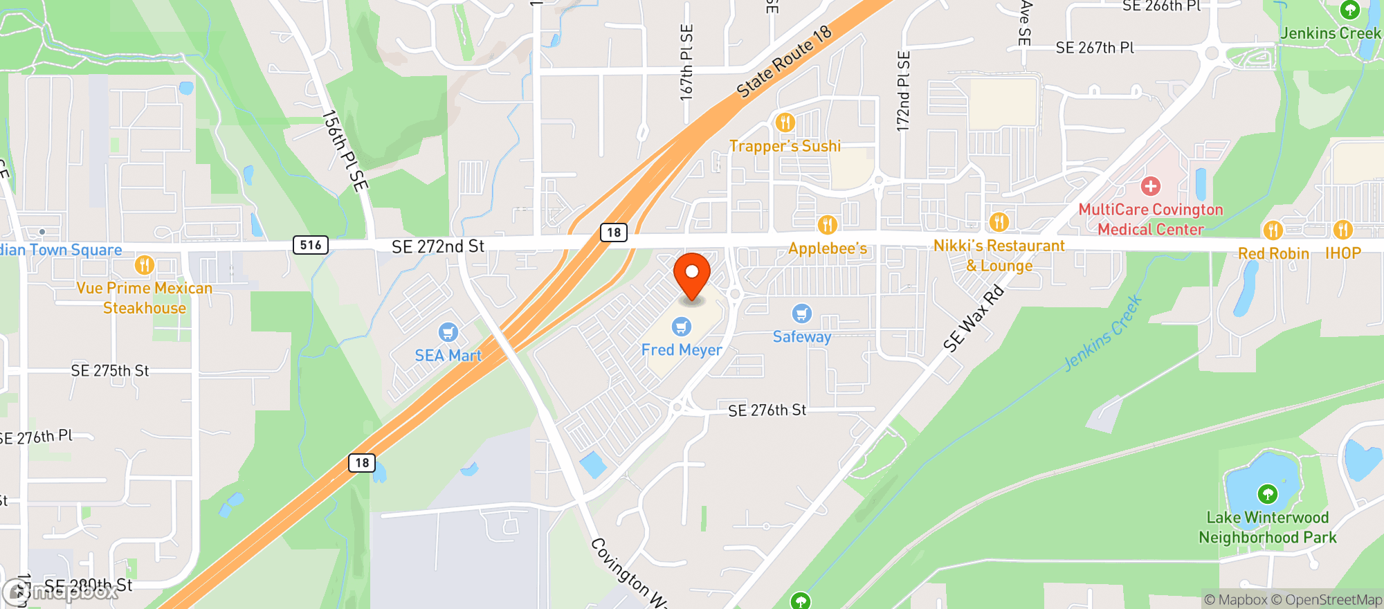 Map showing Fred Meyer