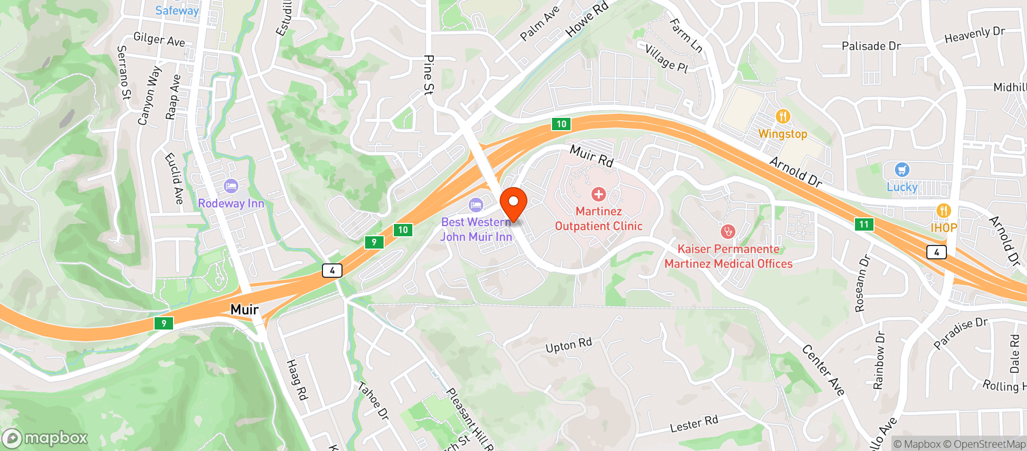 Map showing Bellas Spot Bar & Grill