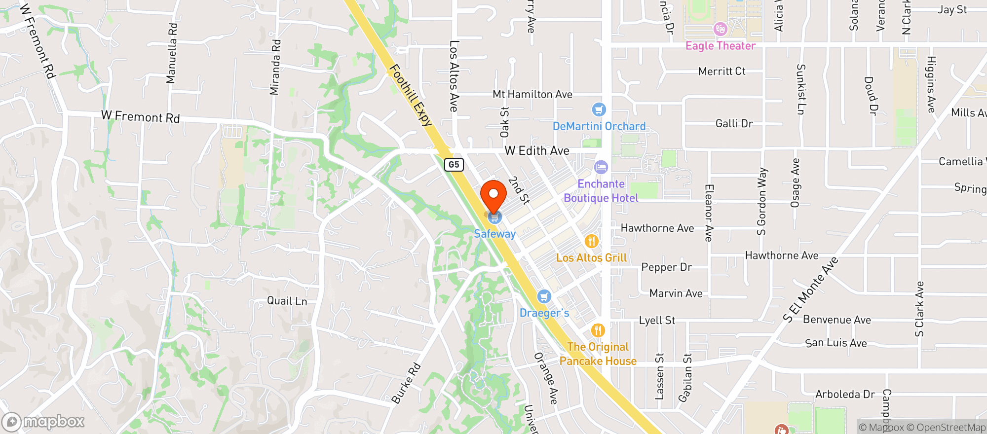 Map showing Safeway